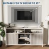 Fluted TV Stand for 65" TV, Mid-Century Modern Entertainment Center with Storage, Slim Wood Media Console Table for Living Room, Bedroom, Apartment - 3 of 4