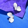 SOHI Women's White Petal Stud Earrings - 2 of 3