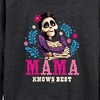 Women's Disney Imelda Mama Knows Best Lightweight French Terry Wide Neck Long Sleeve Graphic Shirt - Heather Charcoal - Small - 2 of 4