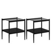 NicBex Side Table Set of 2 Simple End Table with Storage Shelf, Glass Tabletop and Black Legs 2-Piece Coffee Table for Living Room - 3 of 4