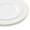 Elama 350 Piece Disposable Plastic Dinnerware Party Set for 50 Guests in White with Gold Trim - 3 of 4