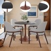 LeisureMod Bristol 27" Round Dining Table with MDF Top and Cherry Steel Pedestal Base for Modern Kitchen and Dining Room - 3 of 4