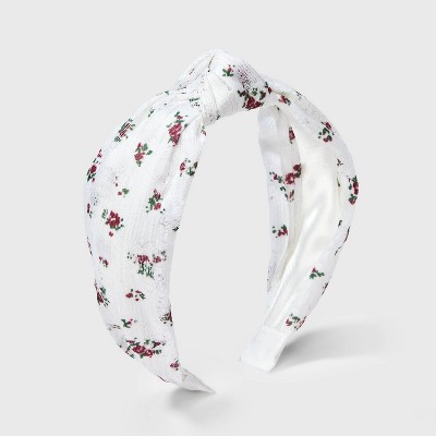 Girls' Floral Lace Top Knot Headband - art class™ White: Fashion Accessory for All Hair Types, Ages 3+