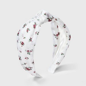 Girls' Floral Lace Top Knot Headband - art class™ White: Fashion Accessory for All Hair Types, Ages 3+ - 1 of 3