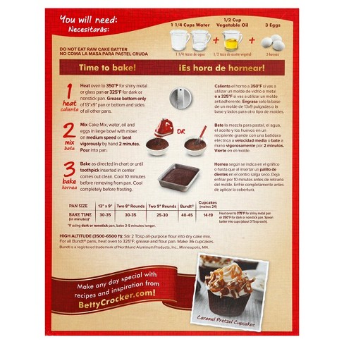 Betty Crocker Cake Mix Ingredients Needed