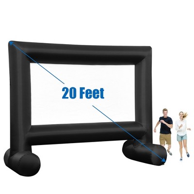 Costway 14FT\16FT\18FT\20FT Inflatable  Projector Screen Projection Outdoor Home Theater W/ Blower