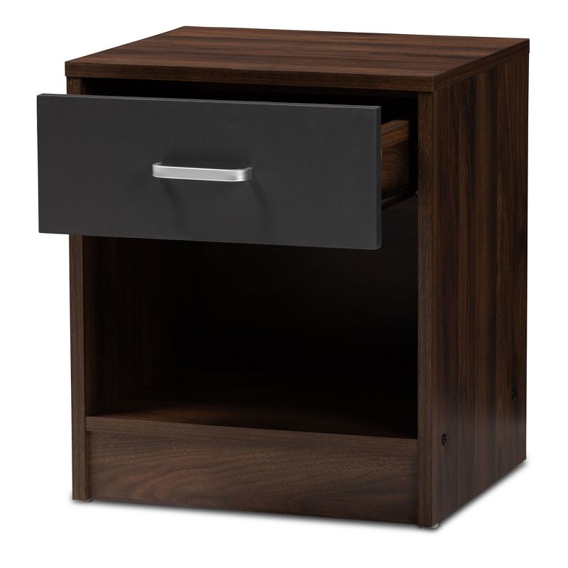 Hansel 1 Drawer and Finished Nightstand Brown/Gray - Baxton Studio, 5 of 11
