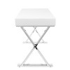 Luster Contemporary Desk White - LumiSource: Chrome X-Legs, MDF, Gloss Finish, Pullout Drawer - 3 of 4