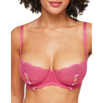Smart & Sexy Women's Plus Size Retro Lace & Mesh Unlined Underwire Bra  Medium Pink 36ddd : Target