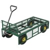 Garden Dump Cart with Removable Sidewalls, 900 LBS Steel Dump Wagon with 180° Swivel Handle & 10-inch Tires - 3 of 4