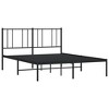 vidaXL Black Metal Bed Frame with Headboard, Robust Steel Construction, Extra Storage Space - 3 of 4
