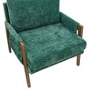 CAVINAS Elegant Velvet Armchair with Rubberwood Frame, Cushioned Seat for Living Room, Bedroom, Office, Study - 3 of 4