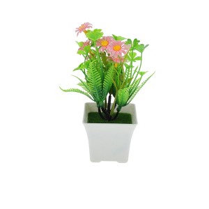 Unique Bargains Artificial Plants Clovers Arrangement Plastic 4.72"x4.72"x6.30" 1 Pcs - 1 of 4