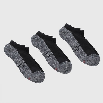 Hanes Premium Men&#39;s Cushioned No Show Socks 3pk - Black 6-12