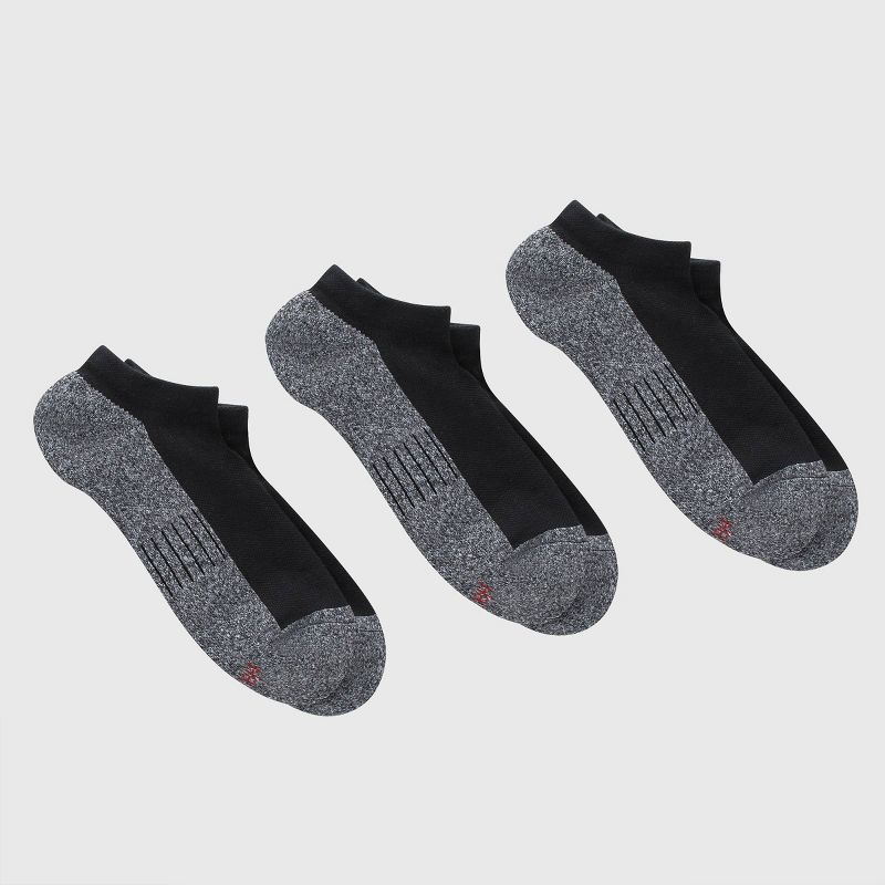 Hanes Premium Men&#39;s Cushioned No Show Socks 3pk - Black 6-12, 2 of 4