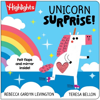Unicorn Surprise! - (Highlights Surprise! Books with Felt Flaps and Mirror) by  Rebecca Gardyn Levington (Board Book)