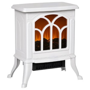 QingMoon Retro Electric Fireplace Stove, Freestanding Fireplace Heater with Realistic Flame and Overheating Protection for Living Room - 1 of 4