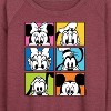 Women's - Disney - Mickey Minnie Goofy Pluto Donald and Daisy Lightweight French Terry Wide Neck Long Sleeve Shirt - 2 of 4