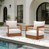 Acacia Wood Tub Outdoor Lounge Chair, 29.5'' Slatted Patio Armchair with Water-Resistant Cushions for Garden-3irtyhousy - 2 of 4