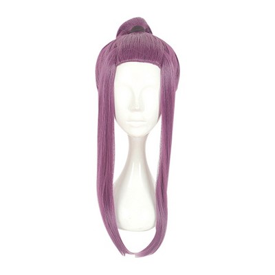 Unique Bargains Women's Wigs 16" Purple with Wig Cap
