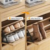 Rattan Shoe Storage Cabinet with 2 Flip Door and 1 Drawer, Freestanding Shoe Organizer Rack,Hidden Shoe Cabinet with 3-Tier Adjustable Shelves - 4 of 4