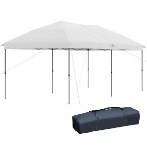 Resenkos Backyard Garden Canopy, Camping Canopy Screen Tent,10' x 19' Pop Up Canopy with Easy Up Steel Frame, 3-Level Adjustable Height and Carrying - 1 of 4