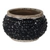 Planter Terracotta Textured Glaze Indoor Outdoor Garden Use - 7" Black & Brown - 2 of 4