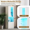 Vynxaria 67" High Gloss Storage Cabinet with LED Lights Modern Pantry, Bookcase & Display Cabinet with Acrylic Door and Tempered Glass Shelves, White. - 2 of 4