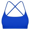 NPolar "Women’s Cross Back Sports Bra, Padded Strappy Crop Top with Removable Pads for Yoga & Gym Workouts" Blue - image 3 of 4