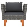 vidaXL Garden Sofa Grey PE rattan Removable Covers Garden Sofa - 2 of 2