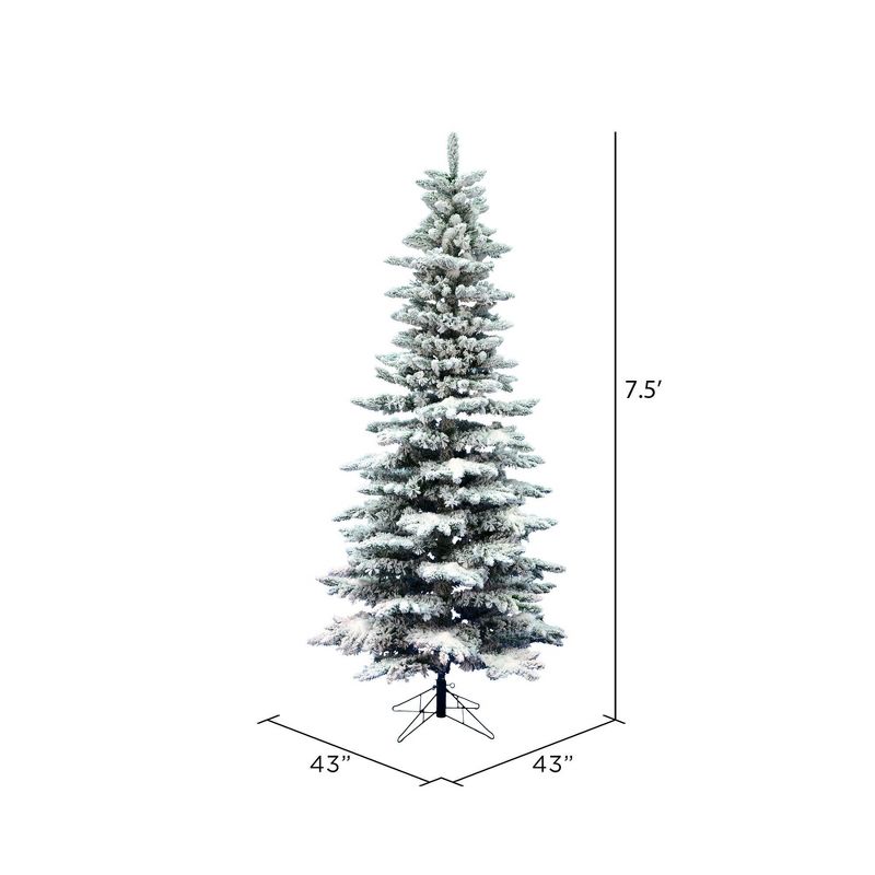 Vickerman Flocked Utica Fir Slim Artificial Christmas Tree, 3 of 6