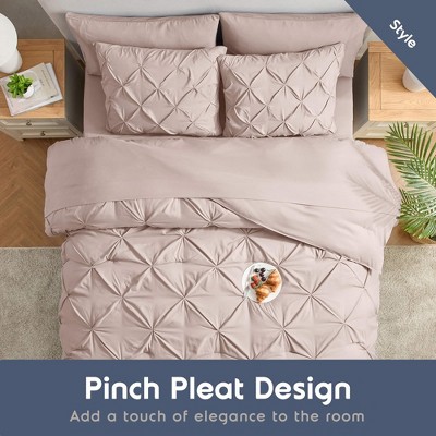 Peach Beige Full Microfiber 7-Piece Bed in a Bag Set