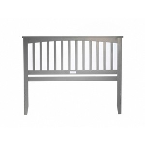 Mission Style Wood Headboard with Vertical Slats, Crown Molding, and USB Charger for Classic Bedroom Design - 1 of 1