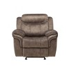 Acme Furniture Zubaida 2 Tone Recliner Sofa Chocolate Velvet - 3 of 4
