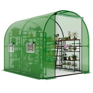 8.2x6.6x6.6 ft Premium Greenhouse for Outdoors, Upgraded Portable Walk-in Heavy Duty Frame Large Garden Plant Hot Outside Hoop House - 1 of 4