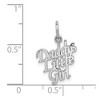 Black Bow Jewelry 14k White Gold Polished Daddy's Little Girl Charm or Pendant, 15mm - 3 of 4