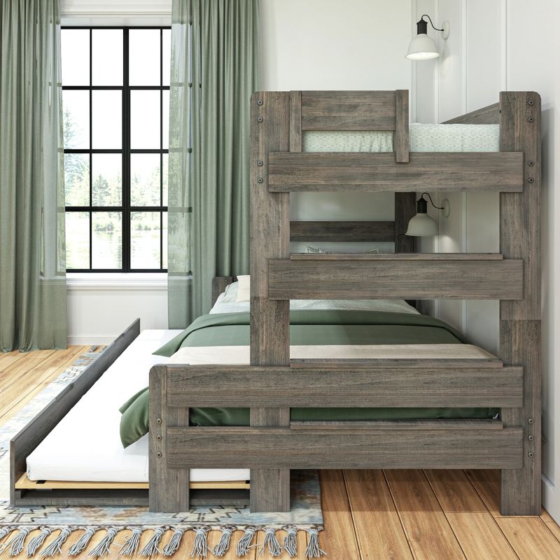 Max & Lily Farmhouse Twin over Full Bunk Bed with Trundle, 4 of 6