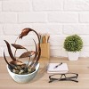15" Indoor Metal Floral Leaf Tabletop Fountain with Stone-Filled Base Bronze/White - Alpine Corporation - 2 of 3
