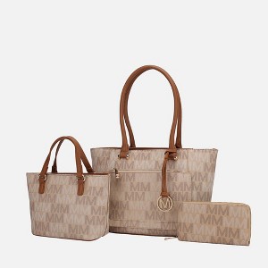 MKF Collection Lady II M Signature Large Tote, Small Tote & Wallet Set Vegan Leather, Stylish Women’s Handbag M Design by Mia K - 1 of 4