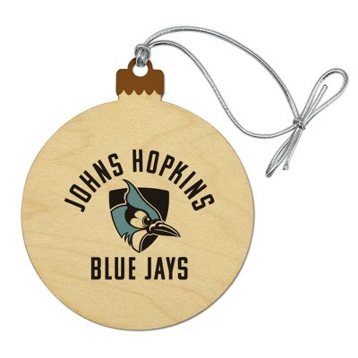 Johns Hopkins University Blue Jays Logo Wood Christmas Tree Holiday Ornament