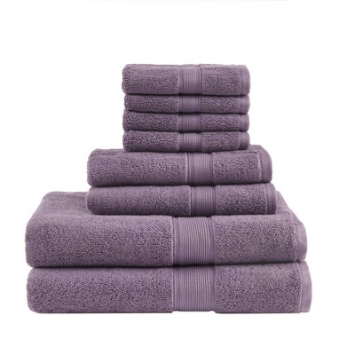 100% Cotton 4-Piece Bath Towel Set, Royal Purple