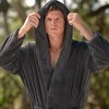 ADR Men's Robe, Plush Fleece Hooded Bathrobe Man, Long Warm Cozy Bath Robe Man - 4 of 4