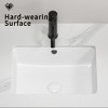 ChicFurnit Bathroom Sinks Rectangle Undermount Ceramic Basin Thin Edge Basin Vessel Sink for Bathrooms, White, 18.31"*13.78"*7.09" - 2 of 4