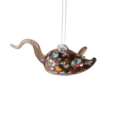 Gallerie II Mini Art Glass Mouse Christmas Xmas Ornament