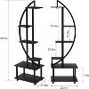 6 TierTall Plant Stand Shelf with Drawers, Half Moon Tiered Plants Shelf Rack for Garden, Indoor Metal Plant Stands, Circle Tiered Display Holder - 2 of 4