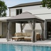 YARDGRACE10'X 10'Waterproof Patio Gazebo with Mosquito Netting, Double Roof Outdoor Gazebo Pavilion Shelter for Backyard - 2 of 4