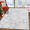 Modern Snowflake Washable Rug Non Slip Low Pile Rug Christmas Decorations Floor Cover Foldable Indoor Carpet for Living Room Bedroom Dining Room - 3 of 4
