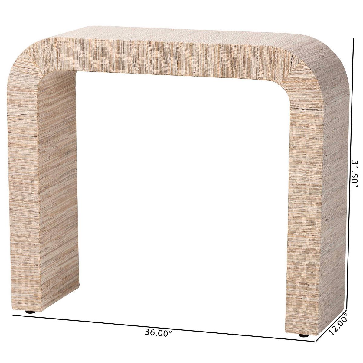 bali & pari Yareli Woven Grasscloth Console Table Natural/Gold - thumbnail 7