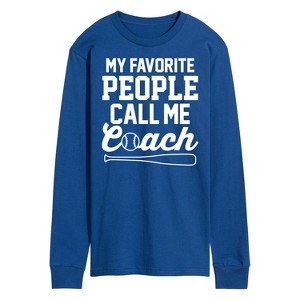 Men's - Instant Message - My Favorite People Call Me Coach Long Sleeve Graphic T-Shirt - 1 of 4