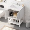 NicBex Bathroom Storage Cabinet with Sink Bathroom Cabinets with 2 Spacious Cabinet Doors, 1 Open Shelf for Bathroom, White - 2 of 4